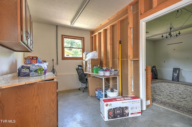 14191 King Mill Pike, Bristol, VA 24202 - misc room featuring concrete flooring and a textured ceiling