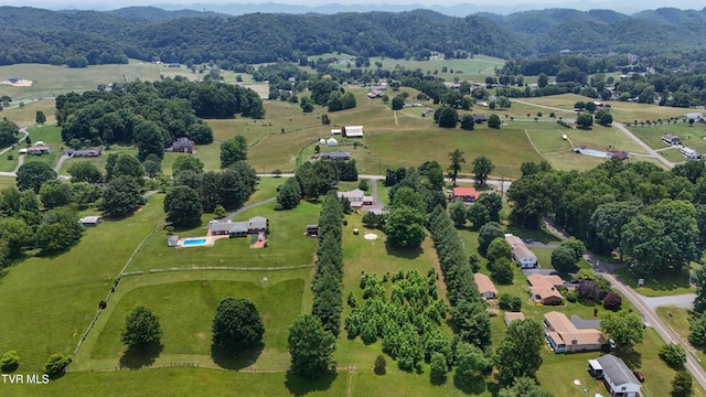 14191 King Mill Pike, Bristol, VA 24202 - aerial overview of property's location featuring rural landscape and a mountain backdrop