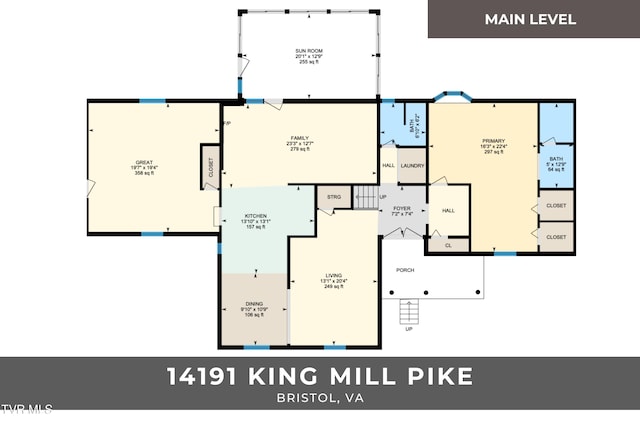 14191 King Mill Pike, Bristol, VA 24202 - floor plan / room layout