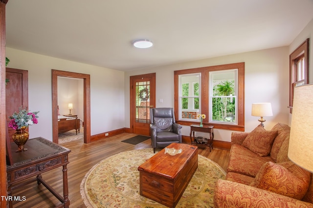 740 Fishpond Rd, Chuckey, TN 37641 - living room featuring baseboards and wood finished floors