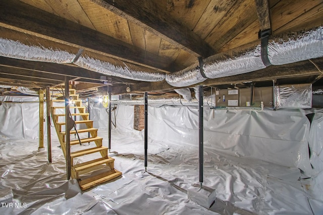 740 Fishpond Rd, Chuckey, TN 37641 - unfinished below grade area with stairway