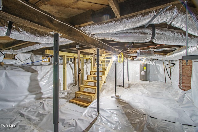740 Fishpond Rd, Chuckey, TN 37641 - basement featuring water heater and stairs