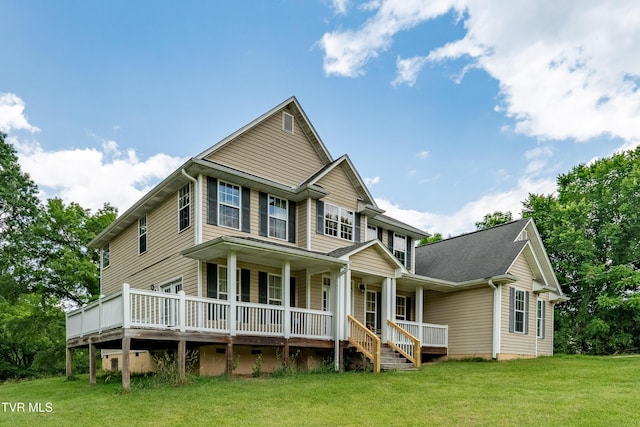 2898 Watauga Rd, Johnson City, TN 37601 - view of front of home featuring covered porch and a front lawn