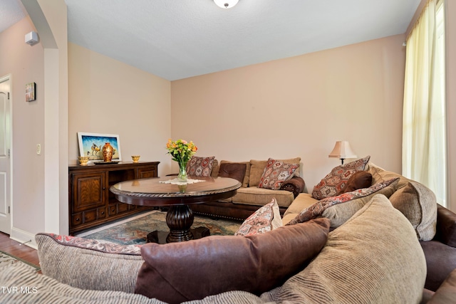 2898 Watauga Rd, Johnson City, TN 37601 - living room with wood finished floors, arched walkways, and baseboards