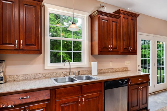 2898 Watauga Rd, Johnson City, TN 37601 - kitchen with dishwasher, a sink, light countertops, and healthy amount of natural light
