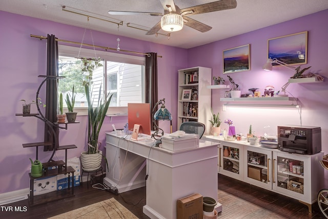175 Shenandoah Dr, Johnson City, TN 37601 - office space with a ceiling fan, wood finished floors, and a textured ceiling