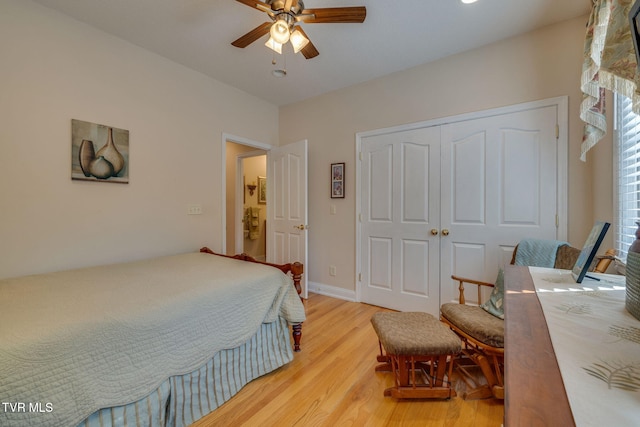 100 Pointe Dr, Piney Flats, TN 37686 - bedroom featuring light wood-style flooring, a closet, and a ceiling fan