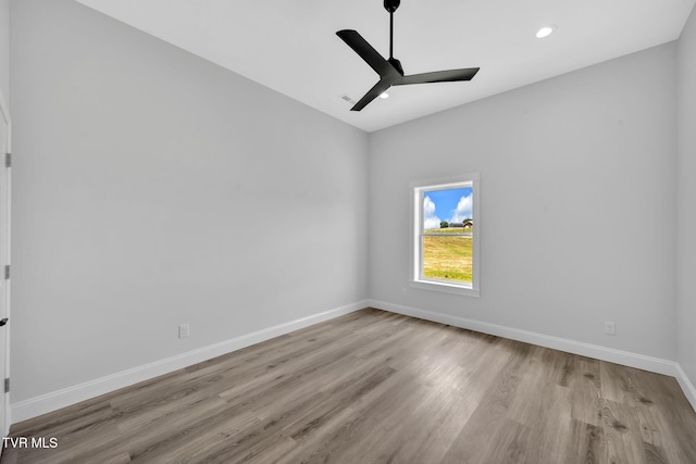 1930 Erwin Hwy, Greeneville, TN 37745 - unfurnished room with wood finished floors, ceiling fan, and recessed lighting