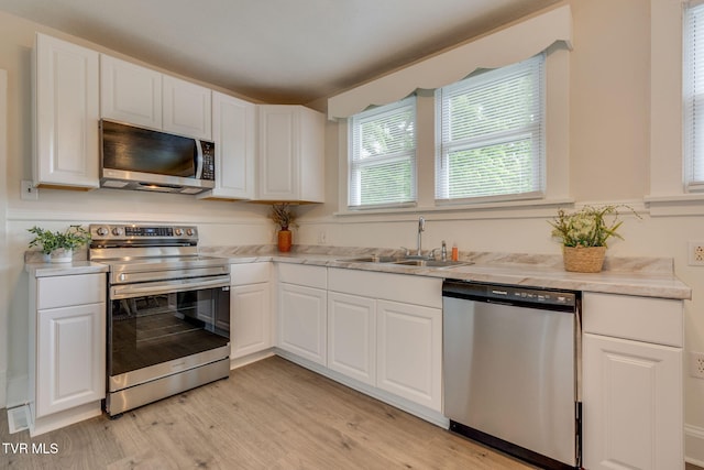 645 Suffolk Ave, Bristol, VA 24201 - kitchen featuring appliances with stainless steel finishes, a sink, light countertops, and white cabinets
