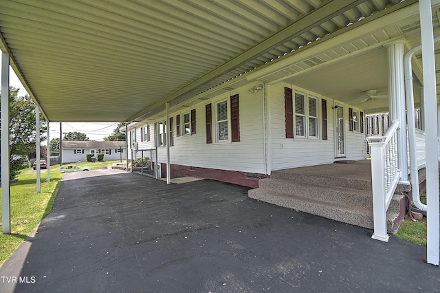 1241 Carolina Ave, Bristol, TN 37620 - view of patio / terrace with a carport and a ceiling fan