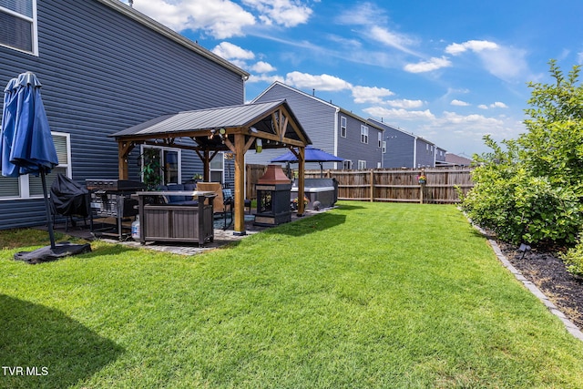 1058 Raccoon Ln, Piney Flats, TN 37686 - view of yard featuring a gazebo, a jacuzzi, and a patio