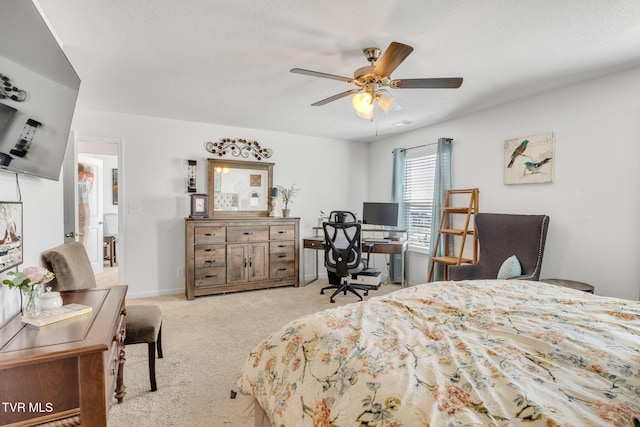 1058 Raccoon Ln, Piney Flats, TN 37686 - bedroom featuring carpet flooring, a ceiling fan, and an office area