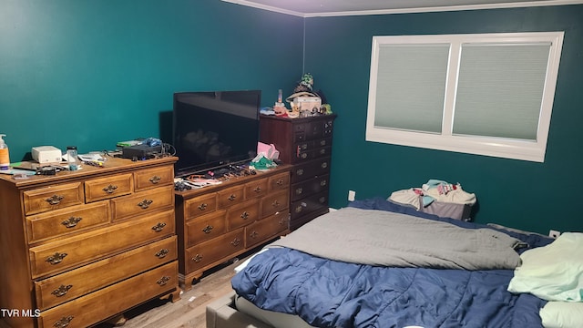 1315 Lowe St, Elizabethton, TN 37643 - bedroom with light wood-type flooring and ornamental molding