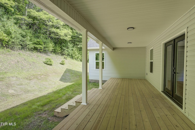 1105 Laurel Way, Mountain City, TN 37683 - deck featuring a lawn