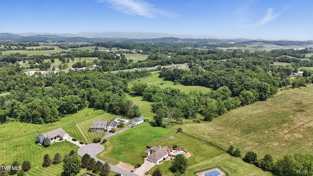 17308 Crabtree Ct, Bristol, VA 24202 - aerial overview of property's location with rural landscape and a mountain backdrop
