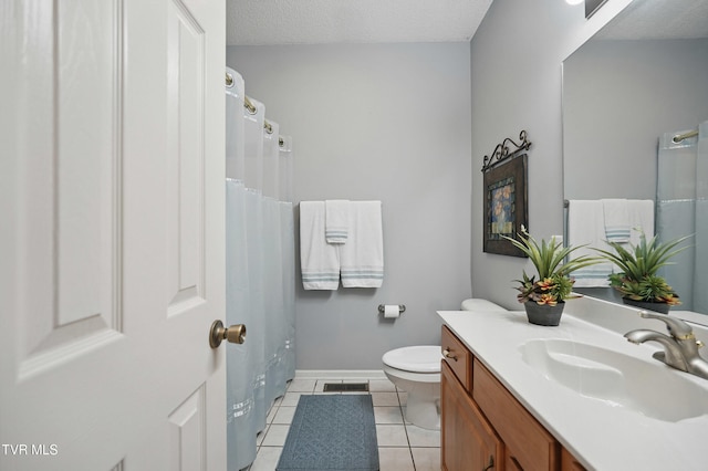 17308 Crabtree Ct, Bristol, VA 24202 - bathroom with vanity, tile patterned floors, toilet, baseboards, and a shower with shower curtain