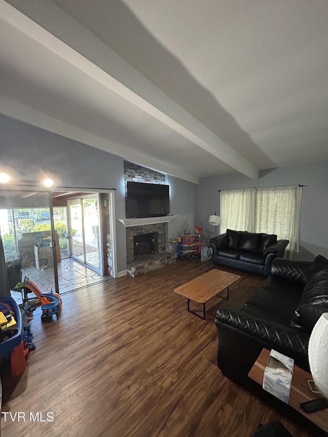 172 Dakota Rd, Bristol, VA 24201 - living room with wood finished floors and a stone fireplace