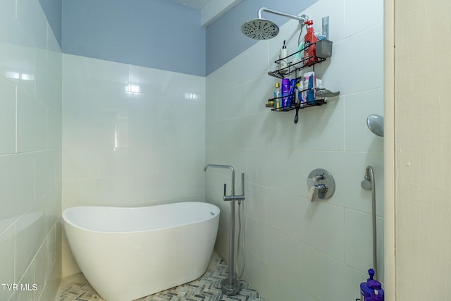 172 Dakota Rd, Bristol, VA 24201 - full bathroom with a freestanding tub and tile walls