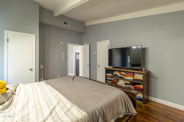 172 Dakota Rd, Bristol, VA 24201 - bedroom with beam ceiling, high vaulted ceiling, and wood finished floors