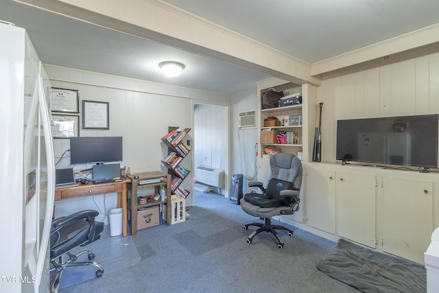 172 Dakota Rd, Bristol, VA 24201 - office featuring carpet floors, crown molding, and an AC wall unit