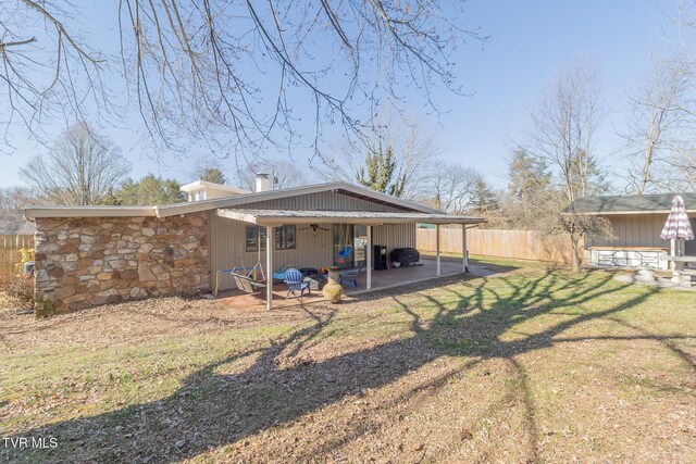 172 Dakota Rd, Bristol, VA 24201 - rear view of house with a patio area and ceiling fan