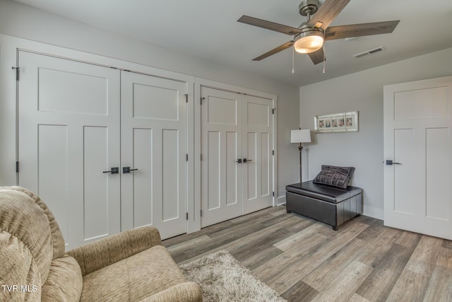 85 Slonaker Cir, Jonesborough, TN 37659 - sitting room featuring a ceiling fan, light wood finished floors, and baseboards