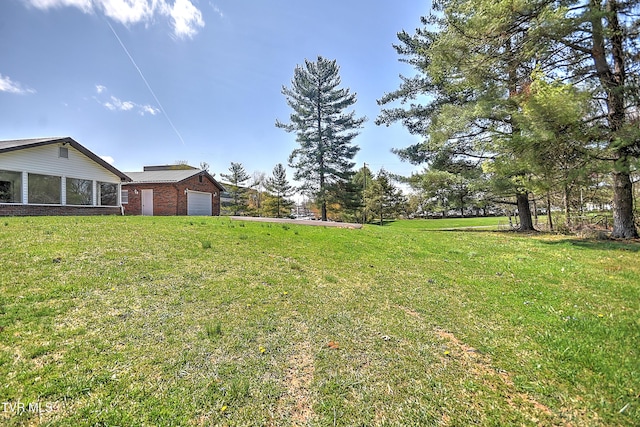 646 Meadow View Rd, Bristol, TN 37620 - view of green lawn with a garage