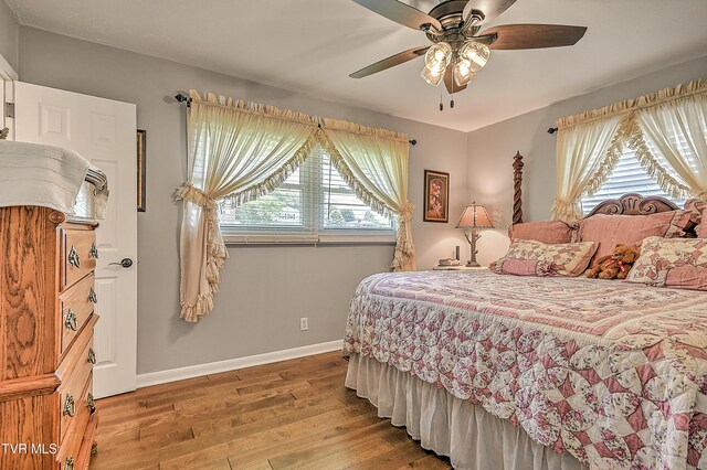404 Stuffle St, Kingsport, TN 37660 - bedroom with light wood-type flooring and a ceiling fan