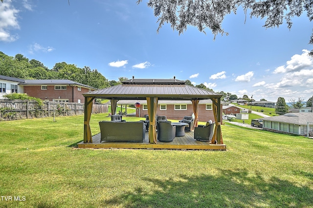 404 Stuffle St, Kingsport, TN 37660 - view of yard featuring a gazebo, an outdoor living space, and a wooden deck