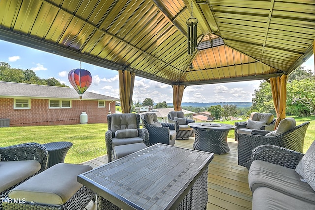 404 Stuffle St, Kingsport, TN 37660 - view of patio / terrace featuring a gazebo, a deck, and an outdoor hangout area