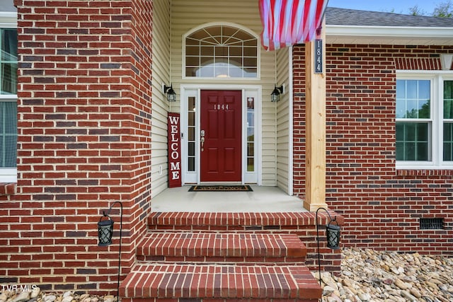 1844 Weaver Branch Rd, Piney Flats, TN 37686 - doorway to property with brick siding and crawl space