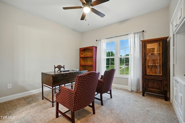 1844 Weaver Branch Rd, Piney Flats, TN 37686 - office area with ceiling fan and light carpet