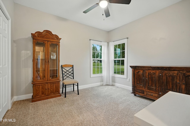 1844 Weaver Branch Rd, Piney Flats, TN 37686 - living area featuring light carpet and a ceiling fan