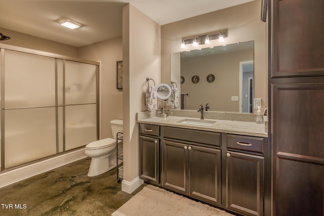 239 Bradford Ln, Bristol, TN 37620 - bathroom with a stall shower, vanity, and concrete flooring