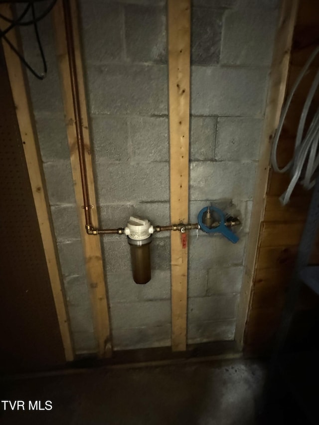 2401 Egan Rd, Big Stone Gap, VA 24219 - basement view of concrete block wall