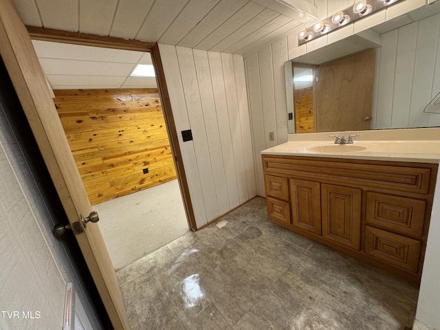 2401 Egan Rd, Big Stone Gap, VA 24219 - bathroom with wooden walls and vanity