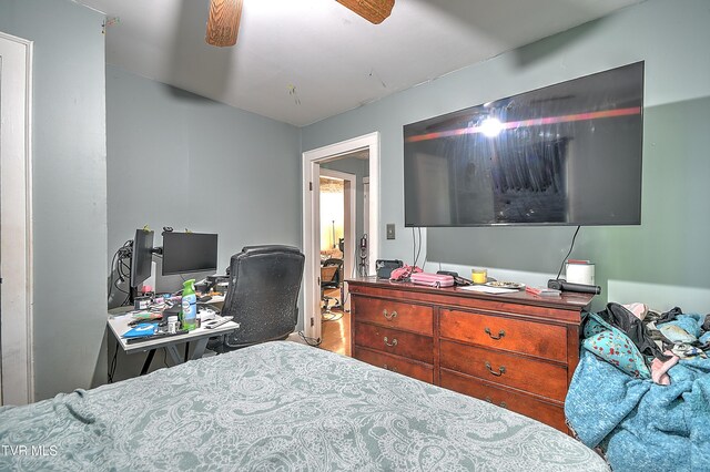 11 Birch St, Bristol, TN 37620 - bedroom with a desk and a ceiling fan