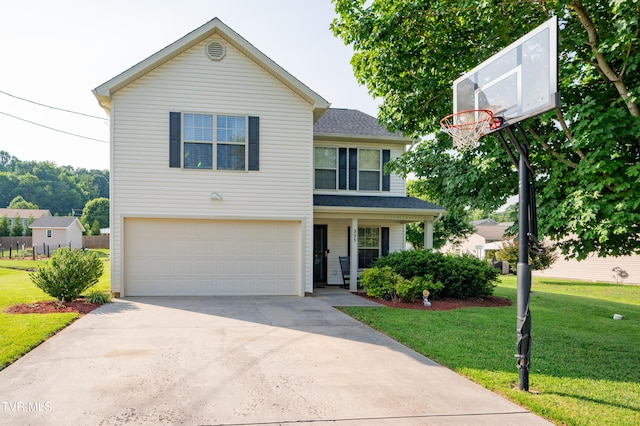 395 Kings Rd, Piney Flats, TN 37686 - traditional home with an attached garage, a front yard, driveway, and a shingled roof
