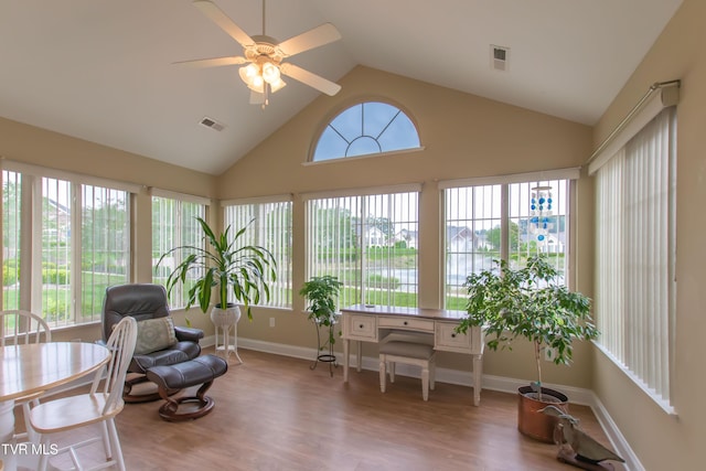 1551 Hatterdale Farm Rd Unit 1551, Blountville, TN 37617 - sunroom / solarium with plenty of natural light, wood finished floors, and high vaulted ceiling