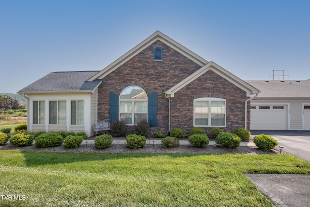 1551 Hatterdale Farm Rd Unit 1551, Blountville, TN 37617 - single story home featuring driveway, a garage, a front yard, and stone siding