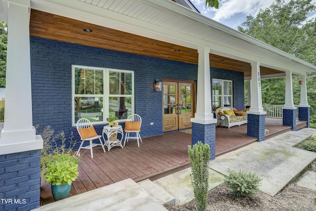 801 Watauga St, Kingsport, TN 37660 - wooden terrace featuring french doors