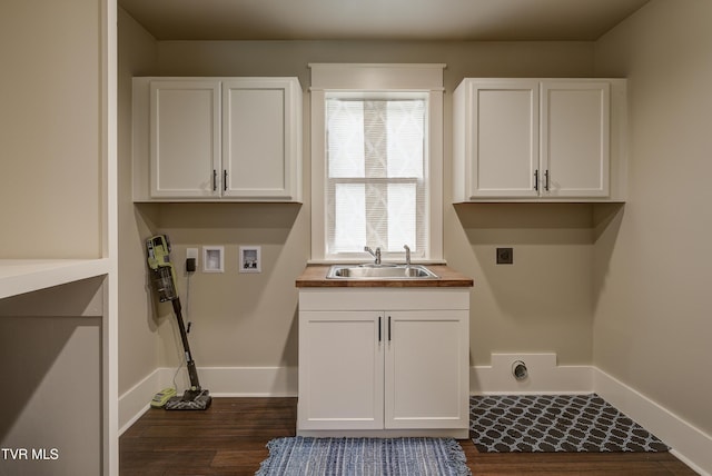 801 Watauga St, Kingsport, TN 37660 - laundry room featuring electric dryer hookup, hookup for a washing machine, and dark wood-style flooring