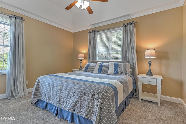 287 Pactolus Rd, Kingsport, TN 37663 - bedroom featuring carpet floors, crown molding, and ceiling fan