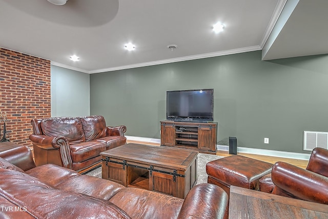 287 Pactolus Rd, Kingsport, TN 37663 - living room with ornamental molding, wood finished floors, and recessed lighting