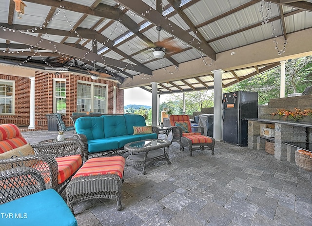 287 Pactolus Rd, Kingsport, TN 37663 - view of patio with an outdoor hangout area, a ceiling fan, and area for grilling