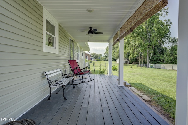 457 W St, Greeneville, TN 37745 - porch with a ceiling fan