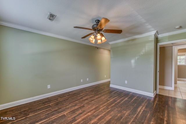82 Hiddenbrook Ln Unit 82, Gray, TN 37615 - unfurnished room featuring a ceiling fan, wood finished floors, crown molding, and a smoke detector
