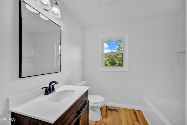 252 Kiser Cir, Jonesborough, TN 37659 - bathroom featuring vanity, wood finished floors, and shower / bathtub combination