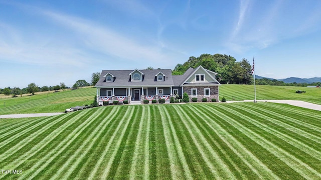 313 Treadway Trl, Jonesborough, TN 37659 - cape cod house featuring a front yard and a porch