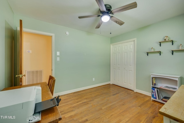 309 Knob Hill Dr, Bristol, TN 37620 - office space featuring light wood-type flooring and ceiling fan